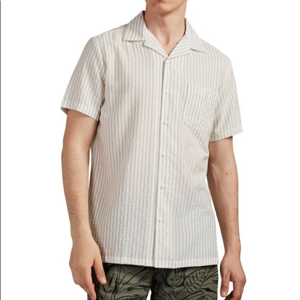 Onia Men’s Striped Camp-Collar Shirt